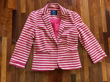 ZARA trf 컬렉션 핑크 보더 테일러드 자켓 S 사이즈