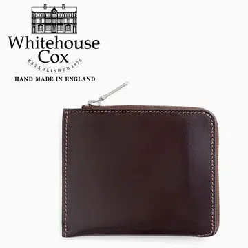 Whitehouse Cox 브라이들 가죽 슬림 지퍼 지갑 다크 브라운