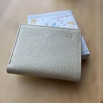 황궁 샴페인 골드 이단 접이식 가마구치 지갑 박스 포함