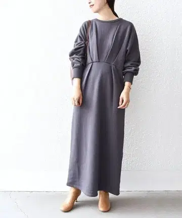 쉽스 오가닉 코튼 원피스 차콜 그레이 손세탁 가능