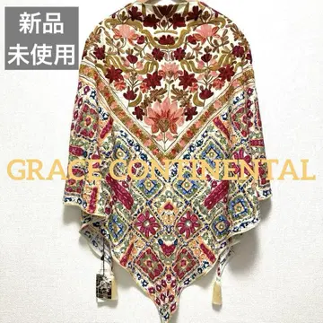 [새상품] GRACE CONTINENTAL 대형 프린트 자수 스톨