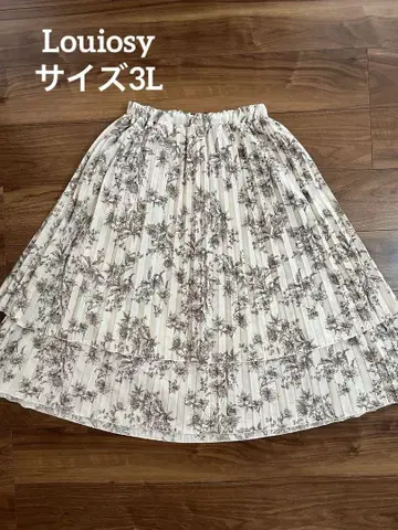 Louiosy 루오시 꽃무늬 플리츠 플레어 롱 스커트 사이즈 3L