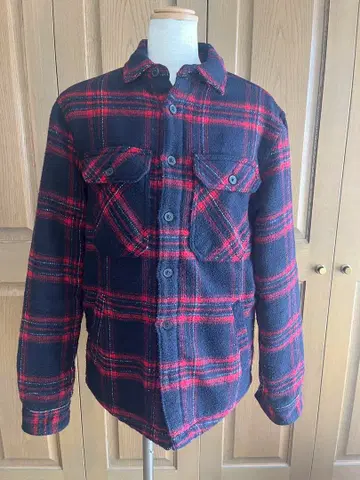 ZARA 네이비 레드 체크 자켓