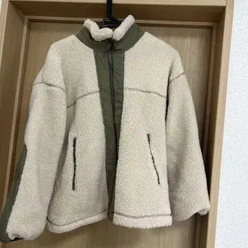 플리스 자켓 아이보리 올리브 그린