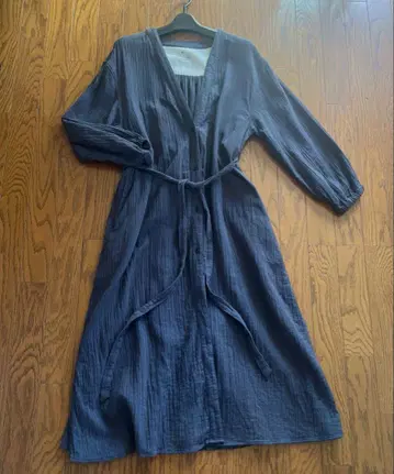 무인양품 MUJI 양류 거즈 롱 가디건 원피스 M 벨트 포함