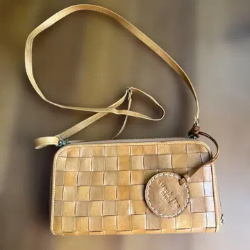 zucchero filato 메쉬 가죽 지갑 미니백