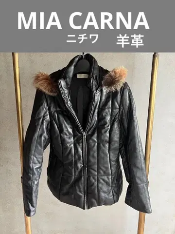 MIA CARNA 니치와 양가죽 하프 코트 9호 후드 탈부착 가능