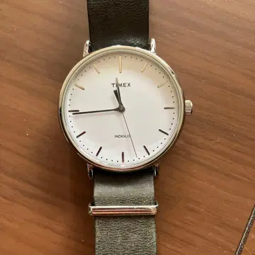 TIMEX INDIGLO 손목시계 화이트/실버
