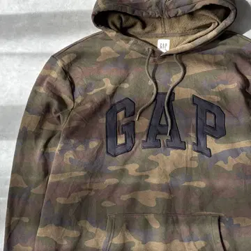 14625 GAP 카모플라쥬 패턴 로고 자수 후드티