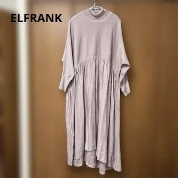 택 포함 새상품 ELFRANK 니트 롱 원피스 루즈핏 핑크 F