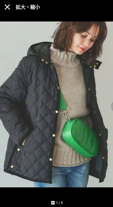 비밍 바이 빔즈 퀼트 후드 블루종 블랙 M