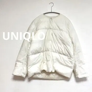 유니클로 UNIQLO C 라이트 다운 노카라 자켓 화이트 M