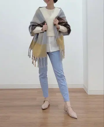 플라스테 코튼 블렌드 팬츠 L 사이즈 블루