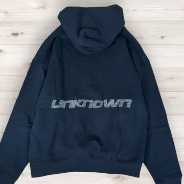 택 포함 미사용 언노운 풀오버 후드티 비쥬 로고 XL 블랙
