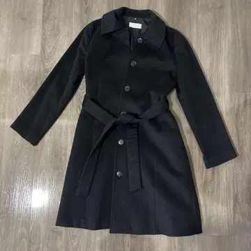 BARNEYS NEW YORK 캐시미어 100% 블랙 롱 코트