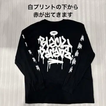 black parade bpmsw 블랙퍼레이드 롱T 빨간색 글자