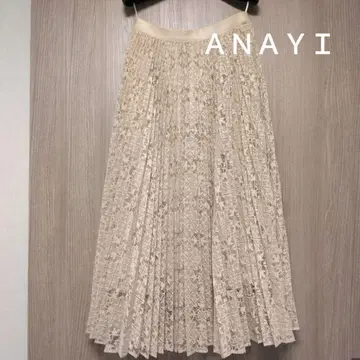 ANAYI 레이스 플리츠 스커트