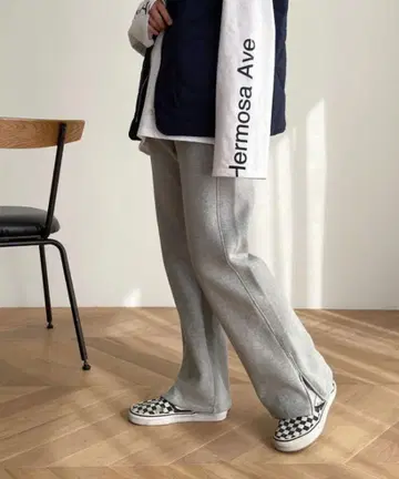 CANAL JEAN RED CHOP WORKS 속기모 사이드 슬릿 팬츠
