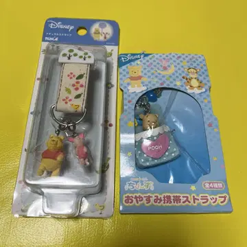 곰돌이 푸 플라워 무늬 스트랩