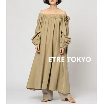 ETRE TOKYO 오프숄더 볼륨 원피스 리본 에트레