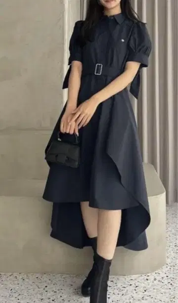 dazzlin [ POLO BCS 콜라보 ] 밑단 레이어드 셔츠 원피스