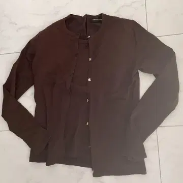 QUEEN'S COURT 브라운 가디건 앙상블 세트