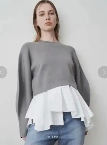 백 플리츠 레이어드 니트