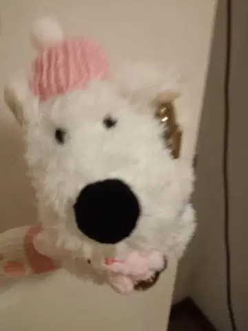 화이트 강아지 봉제 인형