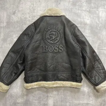 SUNTORY BOSS 무스탕 자켓 B-3 소가죽 M 2000년 한정판