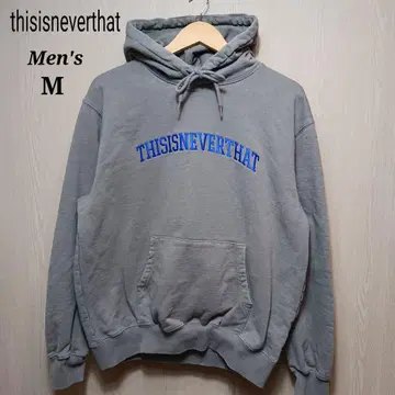thisisneverthat 후드티 M 카키 자수 로고 블루