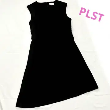 PLST 비대칭 헴 캡 슬리브 원피스