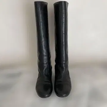 새상품급! 블랙 가죽 롱 부츠