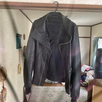 블랙 가죽 라이더 자켓 라무 가죽