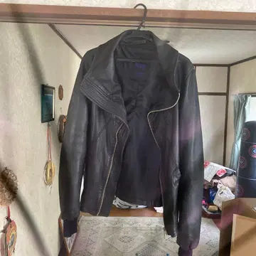블랙 가죽 라이더 자켓 라무 가죽