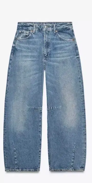 ZARA TRF 배기 벌룬 데님 미드 라이즈 풀렝스 38