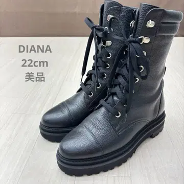DIANA 다이애나 가죽 레이스업 사이드 지퍼 부츠 트랙 밑창