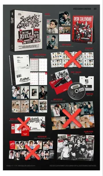 ATEEZ 시그니처 시즌 그리팅 2025 달력 포스터 한국 DVD