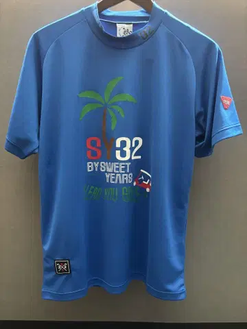 SY32 SWEET YEARS 골프 셔츠 파랑 모크넥