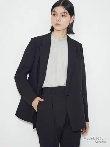 새상품급 PLST 프리미엄 옥스 더블 자켓 블랙