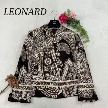 J3 새상품급 XL 13 레오나르 빅 패턴 어깨 패드 비침 셔츠 여성용