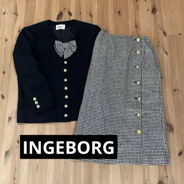INGEBORG 하운드투스 패턴 자켓 상하의 세트 셋업 잉게보그