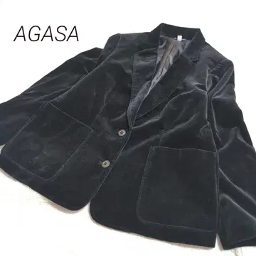 [ AGASA ] 아가사 벨로아 테일러드 자켓 고급 블랙 멋스러운 버튼