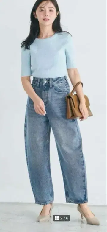 커브 데님 팬츠