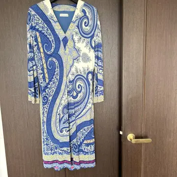 ETRO 페이즐리 무늬 긴팔 원피스 44