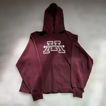 리버스 위브 CROOKSTON 후드 부착 후드티 버건디