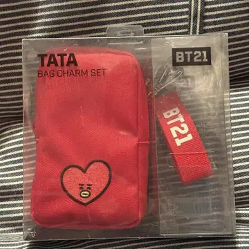 BT21 TATA 백 참 세트 레드
