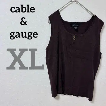 cable & gauge [ XL ] 슬리브리스 상의 리브 니트 베스트