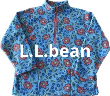 LLbean 꽃무늬 플리스 하프 지퍼 80s 90s