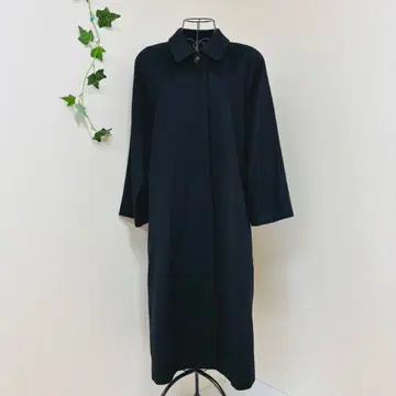 캐시미어 100% 패브릭 골드 체인 롱 코트 블랙