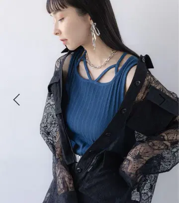 HARE 스트링 디자인 탱크탑 블루